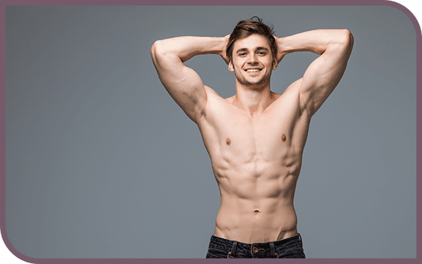 Image of a man stretching with his hands over his head