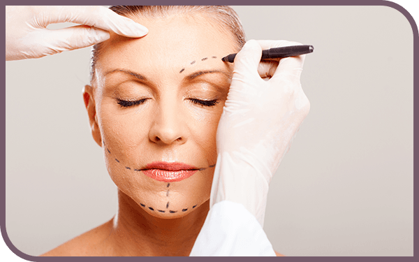 Woman preparing for plastic surgery