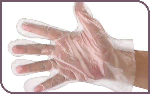 hand in a plastic glove
