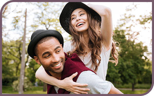 happy man and woman