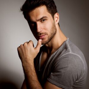 man with sharp jawline