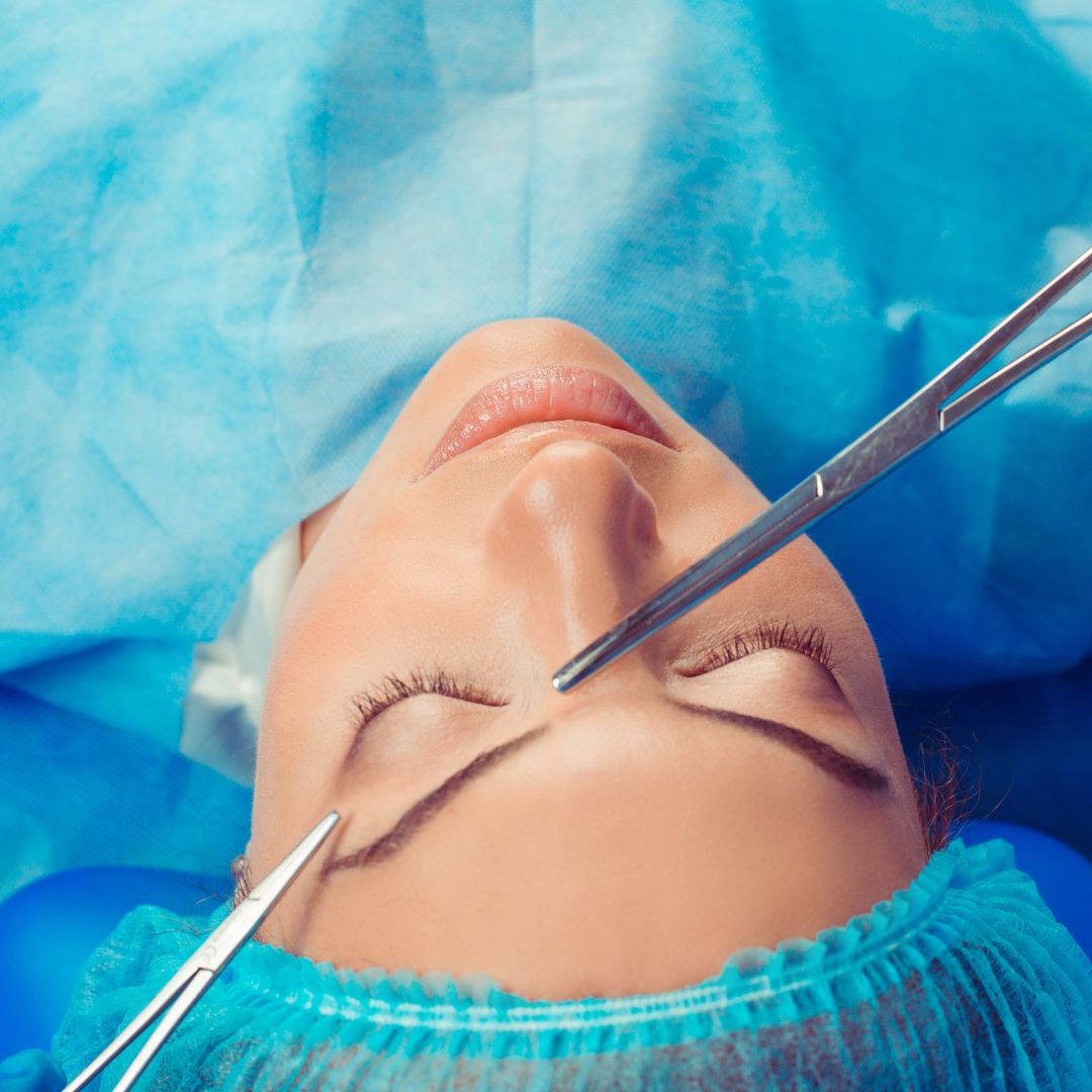 Women undergoing a brow lift