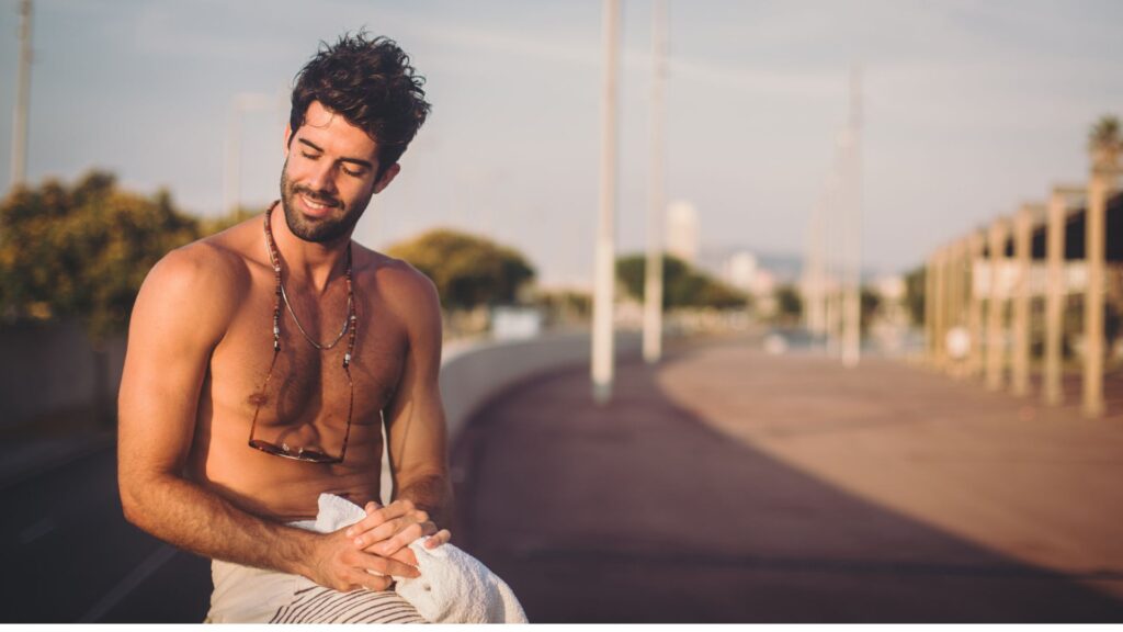 handsome man at seaside
