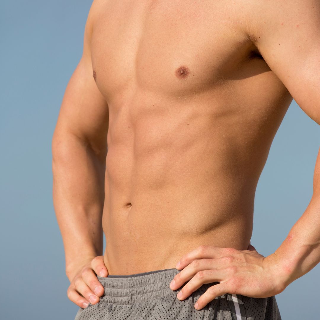 man with flat stomach