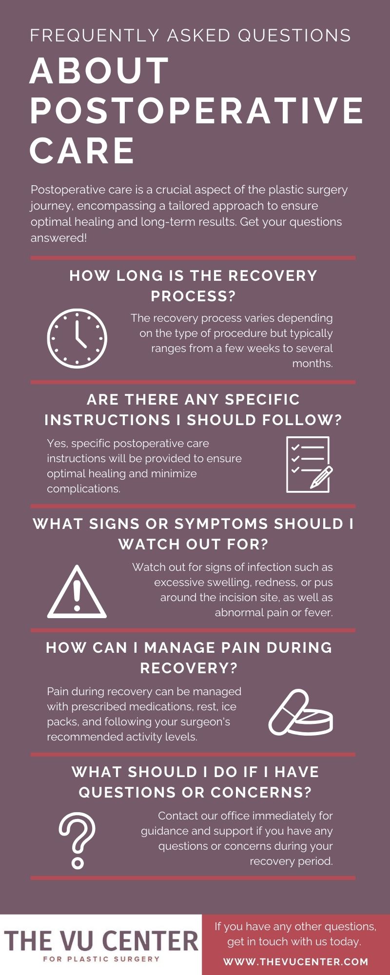 frequently asked questions about postoperative care
