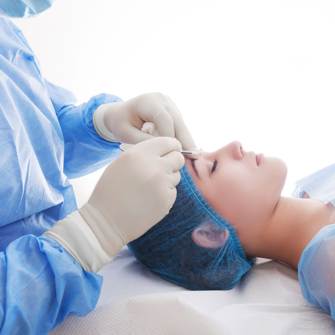 a doctor doing an eye lift