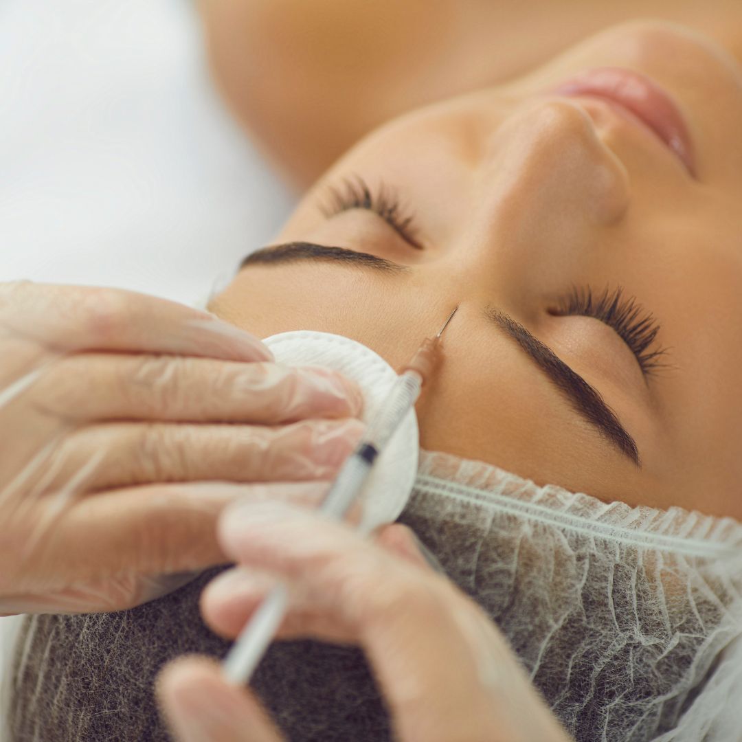 woman receiving facial injection
