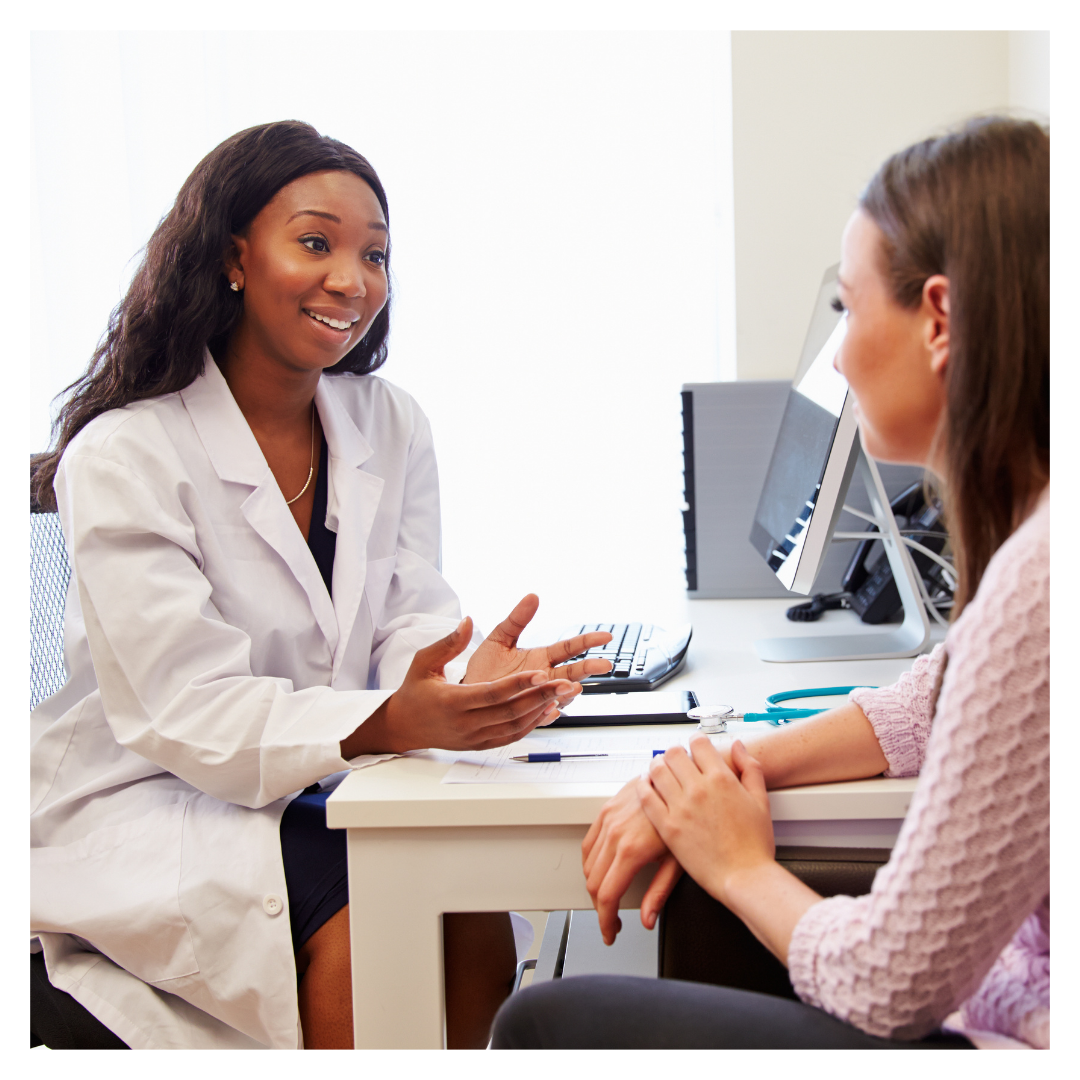 doctor consulting with woman