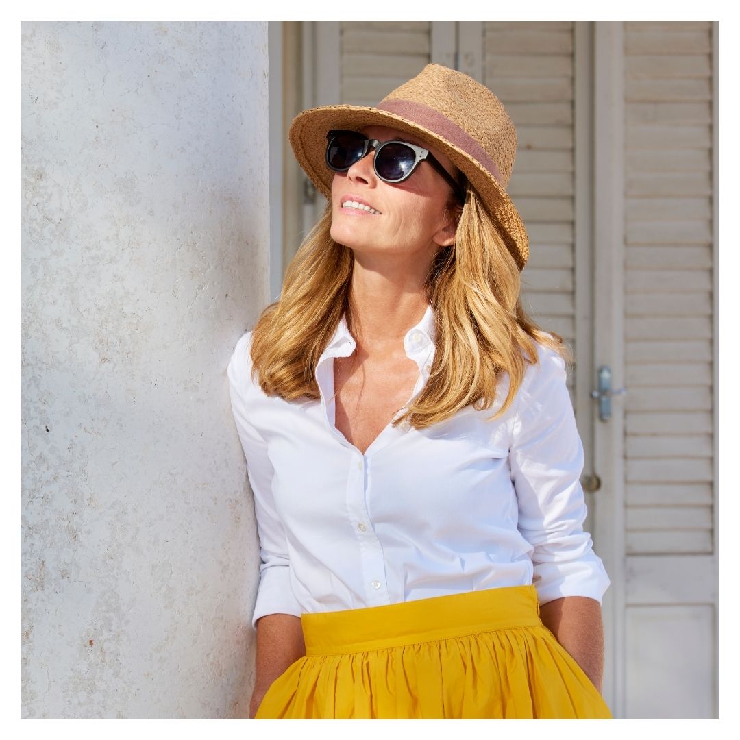 a woman looking confident in the sun