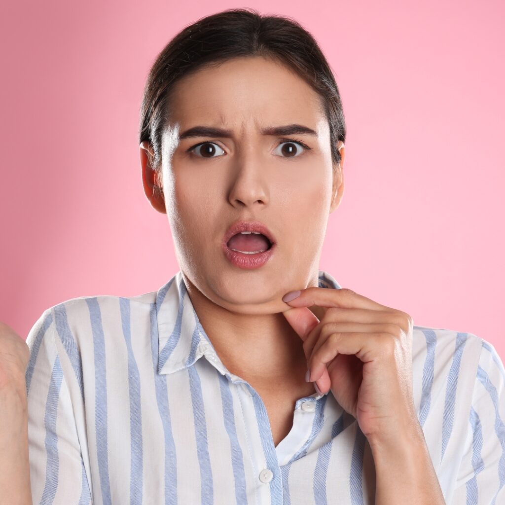 woman with a double chin